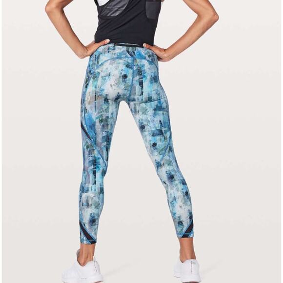 Lululemon On Pace Tight 7/8 Sun Dazed Blue Legging Women's 6 Fitness Travel Gym - Picture 6 of 13